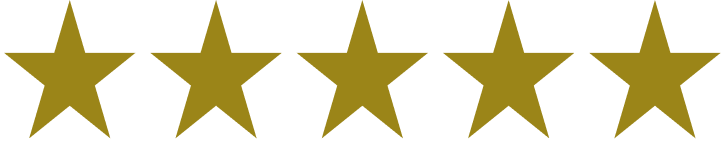 Five golden stars, indicating a top or perfect rating.