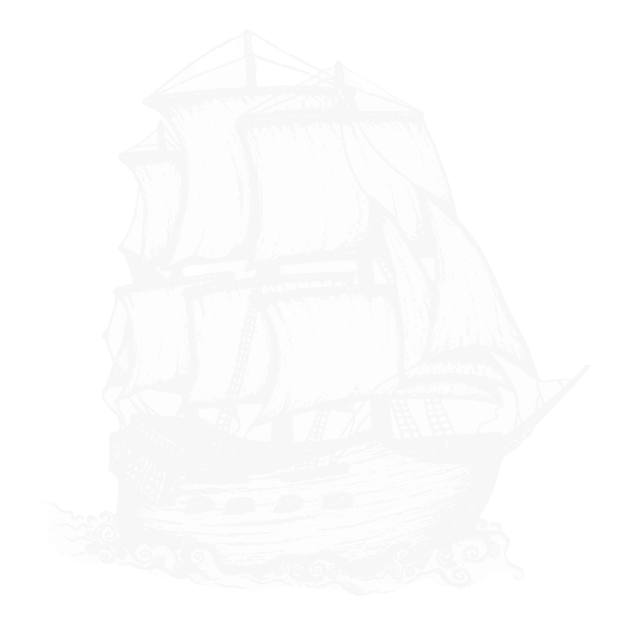 Detailed pencil sketch of a grand sailing ship with multiple unfurled sails, navigating stylized waves.